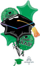 School Colors Pride - Green Congrats Grad! Balloon Bouquet