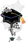 Anagram Mylar & Foil School Colors Pride - White Balloon Bouquet