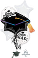 School Colors Pride - White Congrats Grad! Balloon Bouquet