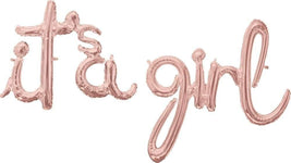 Anagram Mylar & Foil Script Phrase It's A Girl Rose Gold Balloon