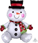 Anagram Mylar & Foil Sitting Snowman 21″ Multi-Balloon