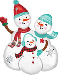 Anagram Mylar & Foil Snowman Family 31″ Balloon