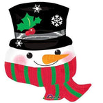 Anagram Mylar & Foil Snowman With Hat & Scarf 28″ Balloon