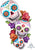 Stacking Sugar Skulls 38" Mylar Foil Balloon