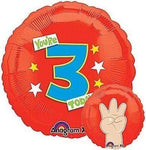 Anagram Mylar & Foil You're 3 Today 3rd Birthday 18" Foil Balloon