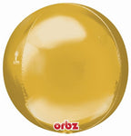GOLD - ORBZ Dimensional Round Foil Balloon (Pkg of 3) - Anagram