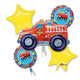 Rescue Fire Engine Happy Birthday Balloon Bouquet Kit