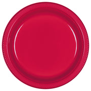 Apple Red Plastic Plates 10″ by Amscan from Instaballoons