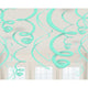 Aqua Blue Swirl Decoration 12pc - Amscan