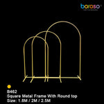 B462 Gold Square Metal Frame with Round top Set of 3 - Borosino