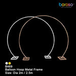B469W-2622 White Round Arch Metal Frame - Borosino