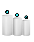 B481 White Metal Cylinder Stand Set - Borosino
