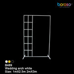B489 White Wedding Squared Window Pane Frame - Borosino