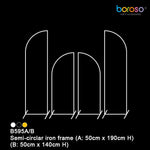 B595A White Semi-Circler Iron Frame 2pc - Tall  - Borosino