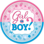 7" Paper Plates - Girl or Boy (8ct) - Unique