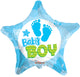 Baby Boy Footprints 18″ Balloon