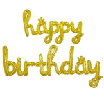 Balloon Banner - Cursive Happy Birthday