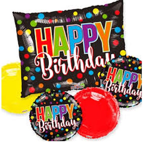 Balloon Bouquet - Happy Birthday Colorful Dots - Conver USA
