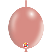 Balloonia Latex Metallic Rose Gold Deco-Link 12″ Latex Balloons (100 count)