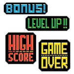 Beistle Party Supplies 8-Bit Action Sign Cutout Decorations (4 piece set)