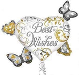  Best Wishes Heart Cluster Foil Balloon by Anagram from Instaballoons