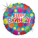 Happy Birthday Dots 18″ Holographic Balloon