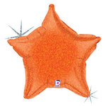 Orange Holographic Star 21″ Balloon