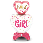 Standups Baby Girl Hearts 28″ Balloon