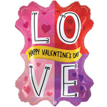 Valentine Love Color Block Holographic 29″ Balloon