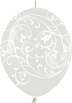 Betallic Latex Crystal Clear Filigree 12″ Link-O-Loon Balloons (50 count)