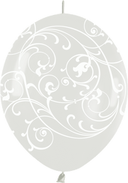 Betallic Latex Crystal Clear Filigree 12″ Link-O-Loon Balloons (50 count)