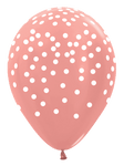 Betallic Latex Metallic Rose Gold w/ White Confetti Print 11″ Latex Balloons (50 count)