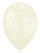 Pearl Ivory Filigree 5″ Latex Balloons (100 count)