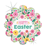 Betallic Mylar & Foil 18in Happy Easter Spring Flw 18″ Balloon