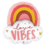 Betallic Mylar & Foil Boho Love Vibes Rainbow 35″ Balloon