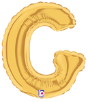 Betallic Mylar & Foil Gold Letter G (requires heat-sealing) 7″ Balloon