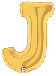 Betallic Mylar & Foil Gold Letter J (requires heat-sealing) 7″ Balloon