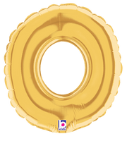 Betallic Mylar & Foil Gold Letter O (requires heat-sealing) 7″ Balloon