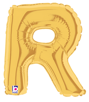 Betallic Mylar & Foil Gold Letter R (requires heat-sealing) 7″ Balloon
