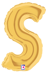 Betallic Mylar & Foil Gold Letter S (requires heat-sealing) 7″ Balloon