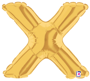 Betallic Mylar & Foil Gold Letter X (requires heat-sealing) 7″ Balloon