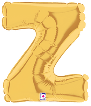 Betallic Mylar & Foil Gold Letter Z (requires heat-sealing) 7″ Balloon