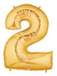 Betallic Mylar & Foil Gold Number 2 40″ Balloon