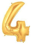 Betallic Mylar & Foil Gold Number 4 40″ Balloon