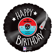 Betallic Mylar & Foil Happy Birthday Music Record 18″ Balloon