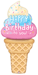 Betallic Mylar & Foil Happy Birthday to You Ice Cream Cone 60″ Balloon