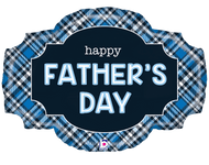 Betallic Mylar & Foil Happy Father's Day Plaid 32″ Balloon