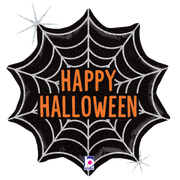 Betallic Mylar & Foil Happy Halloween Spider Web 18″ Balloon