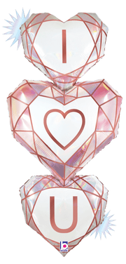 Betallic Mylar & Foil I Love You Gem Opal Diamonds 48″ Balloon