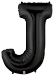 Betallic Mylar & Foil Letter J Black 40″ Balloon